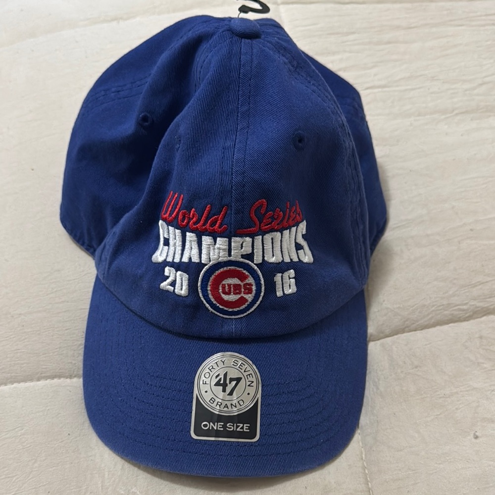 Chicago Cubs Hat-47 Brand Blue World Series Champions Cap